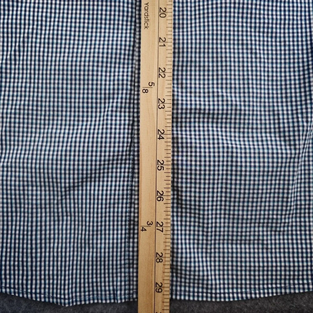 Under Armour Shirt Mens Large Blue Check Button Up Long Sleeve Performance